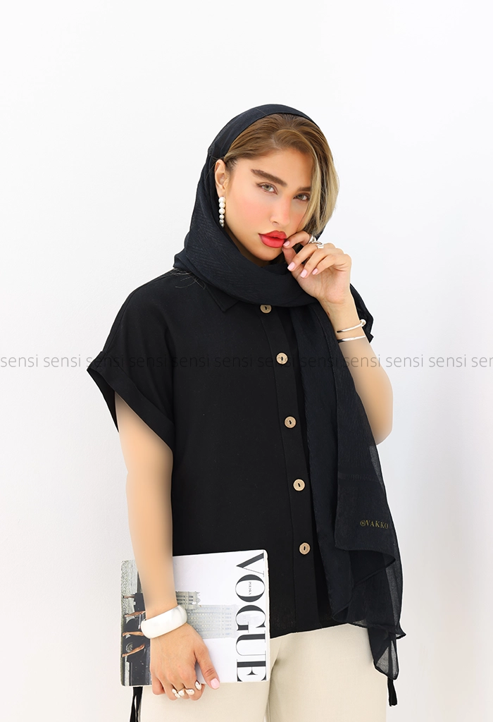 وست لینن دکمه چوبی کد1005972